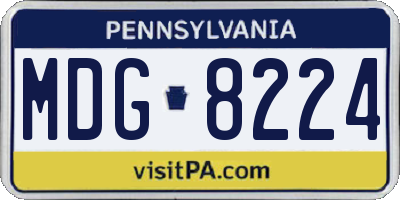 PA license plate MDG8224