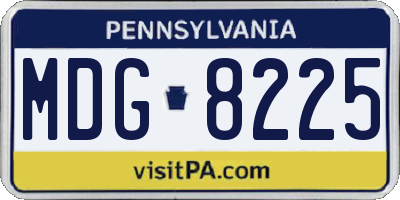 PA license plate MDG8225