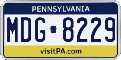 PA license plate MDG8229