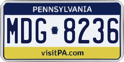 PA license plate MDG8236