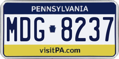 PA license plate MDG8237