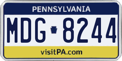 PA license plate MDG8244