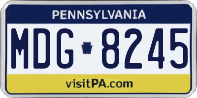 PA license plate MDG8245
