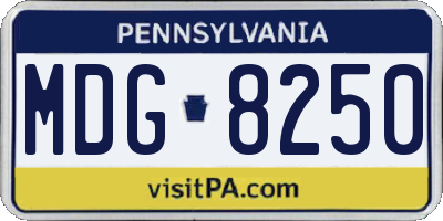 PA license plate MDG8250
