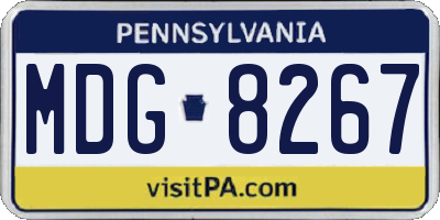 PA license plate MDG8267