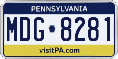 PA license plate MDG8281