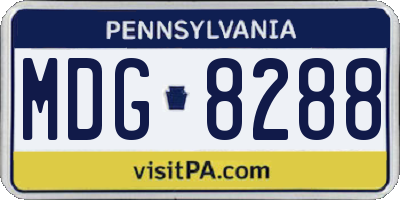 PA license plate MDG8288