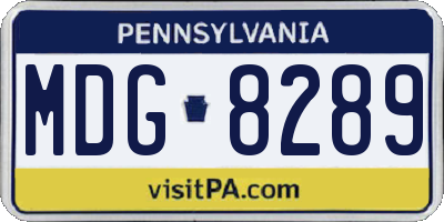 PA license plate MDG8289