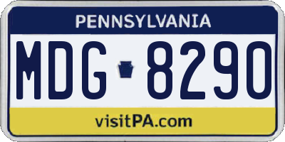 PA license plate MDG8290