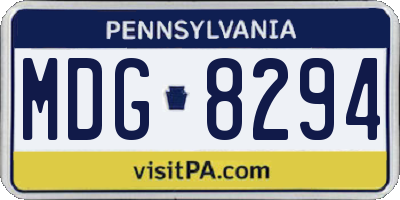 PA license plate MDG8294