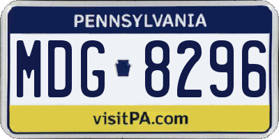 PA license plate MDG8296