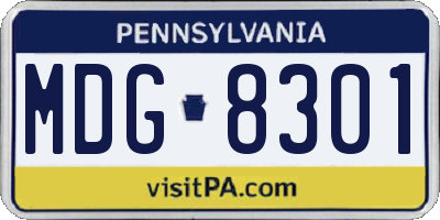 PA license plate MDG8301
