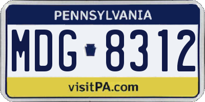 PA license plate MDG8312