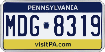PA license plate MDG8319