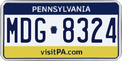 PA license plate MDG8324