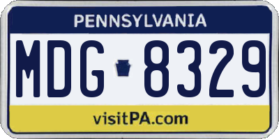 PA license plate MDG8329