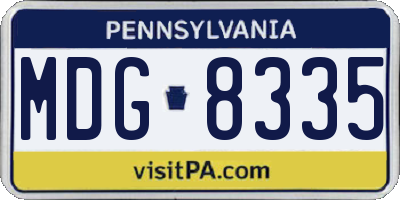 PA license plate MDG8335