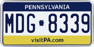 PA license plate MDG8339