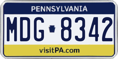 PA license plate MDG8342