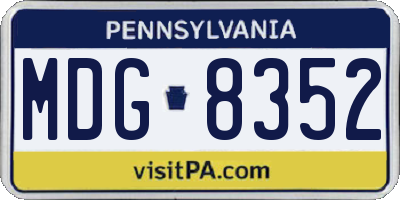PA license plate MDG8352