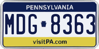 PA license plate MDG8363