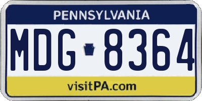 PA license plate MDG8364