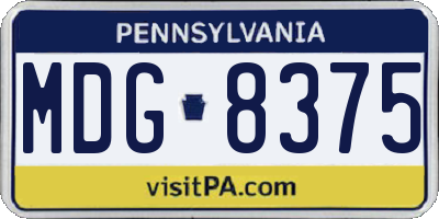 PA license plate MDG8375