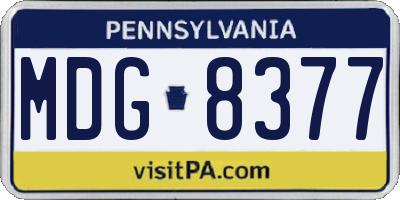 PA license plate MDG8377