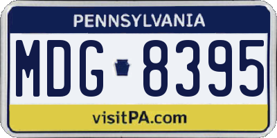 PA license plate MDG8395