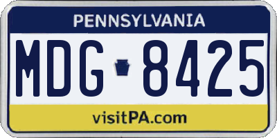 PA license plate MDG8425