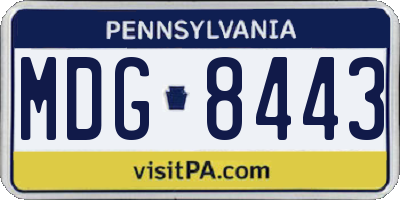 PA license plate MDG8443