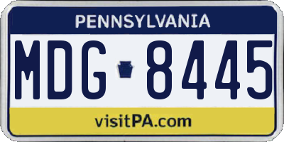 PA license plate MDG8445