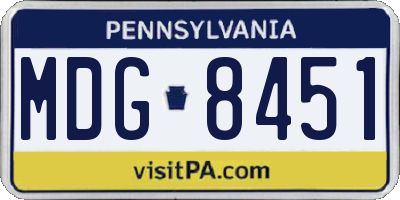PA license plate MDG8451