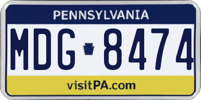 PA license plate MDG8474