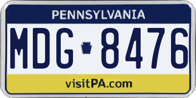 PA license plate MDG8476