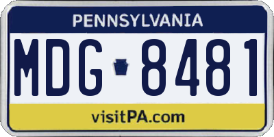 PA license plate MDG8481