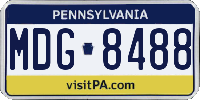 PA license plate MDG8488