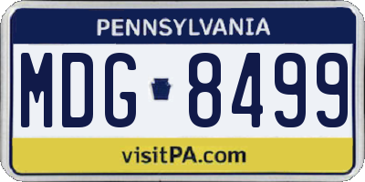 PA license plate MDG8499