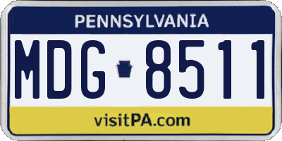 PA license plate MDG8511