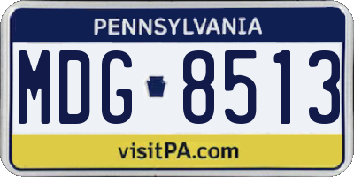 PA license plate MDG8513