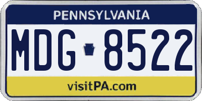 PA license plate MDG8522