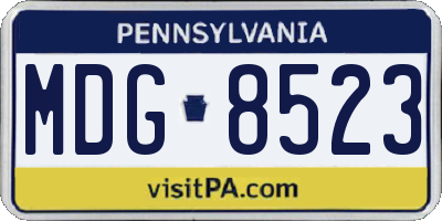 PA license plate MDG8523
