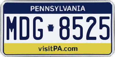 PA license plate MDG8525