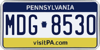 PA license plate MDG8530