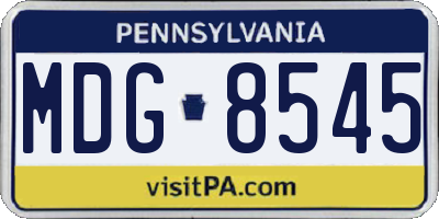 PA license plate MDG8545