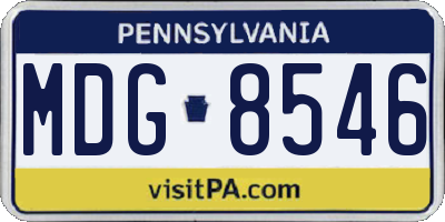 PA license plate MDG8546
