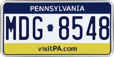 PA license plate MDG8548