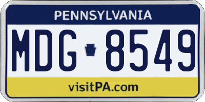 PA license plate MDG8549