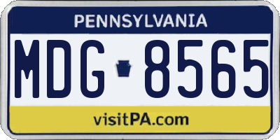 PA license plate MDG8565