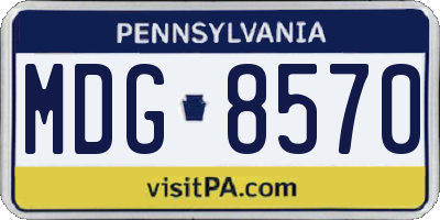PA license plate MDG8570